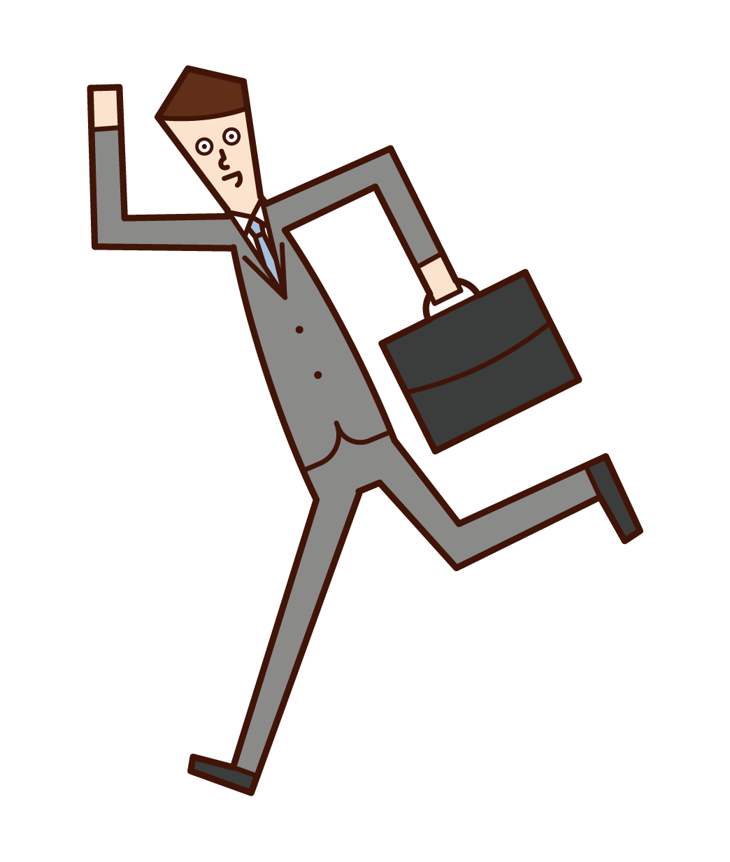 Illustration of a running businessman and office worker (man)