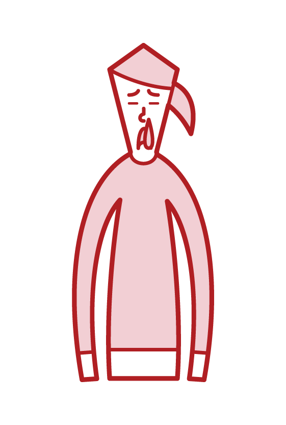 Illustration of nosebleed (woman)