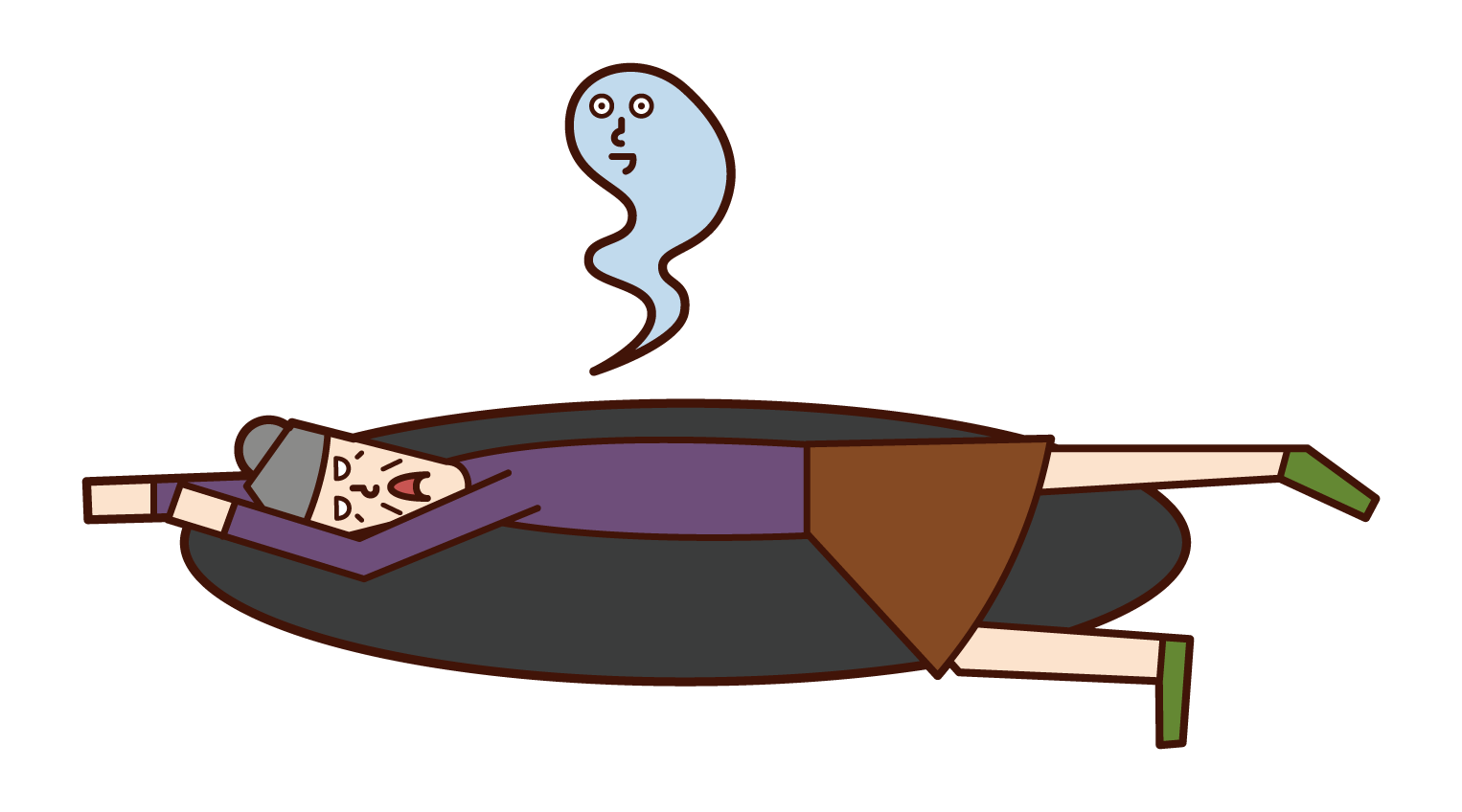 Illustration of a fallen person (old man)