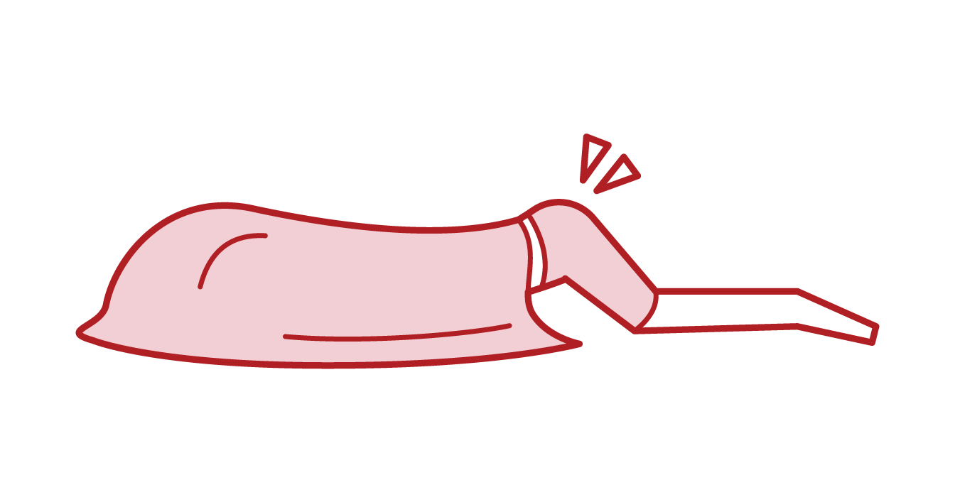 Illustration of (woman) without hiding her head and buttocks