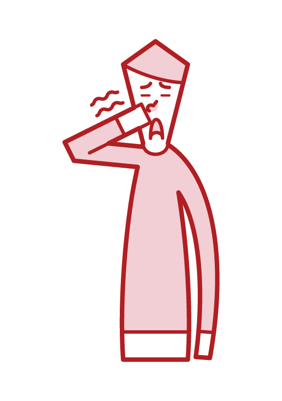 Illustration of itching of the nose (man)