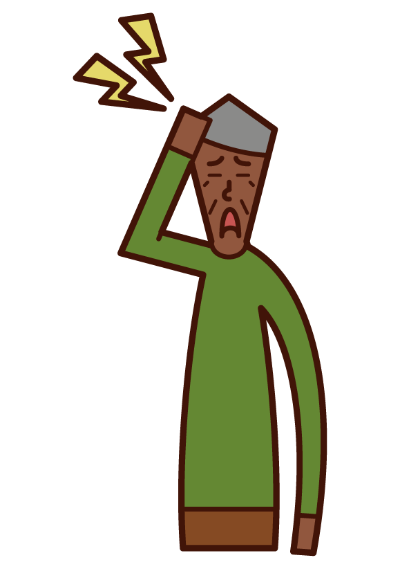 Illustration of head pain (old man)