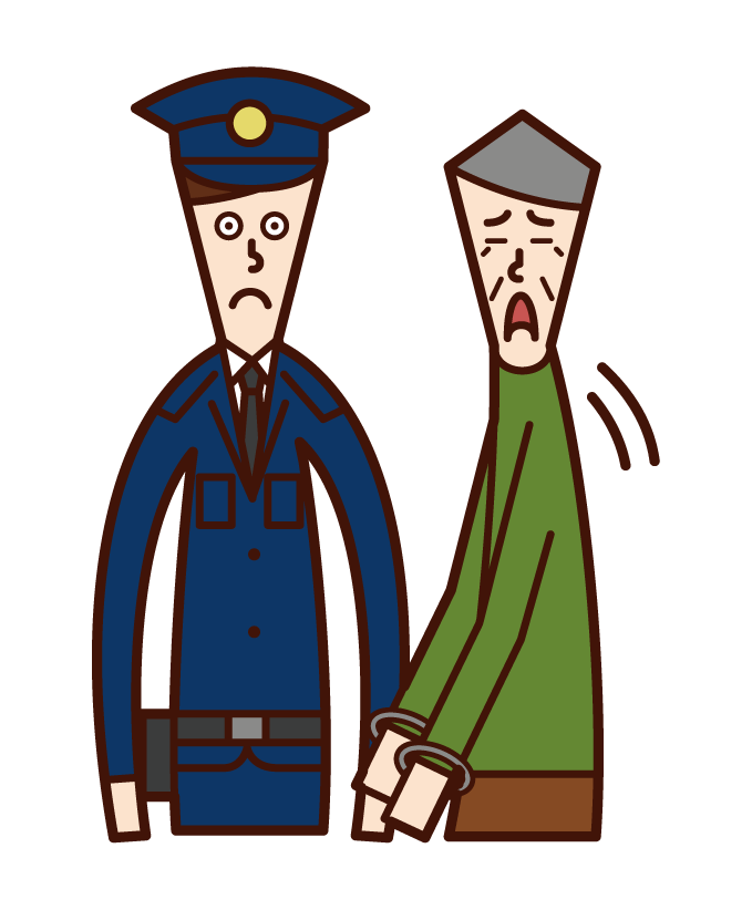 被捕的罪犯（爺爺）的插圖