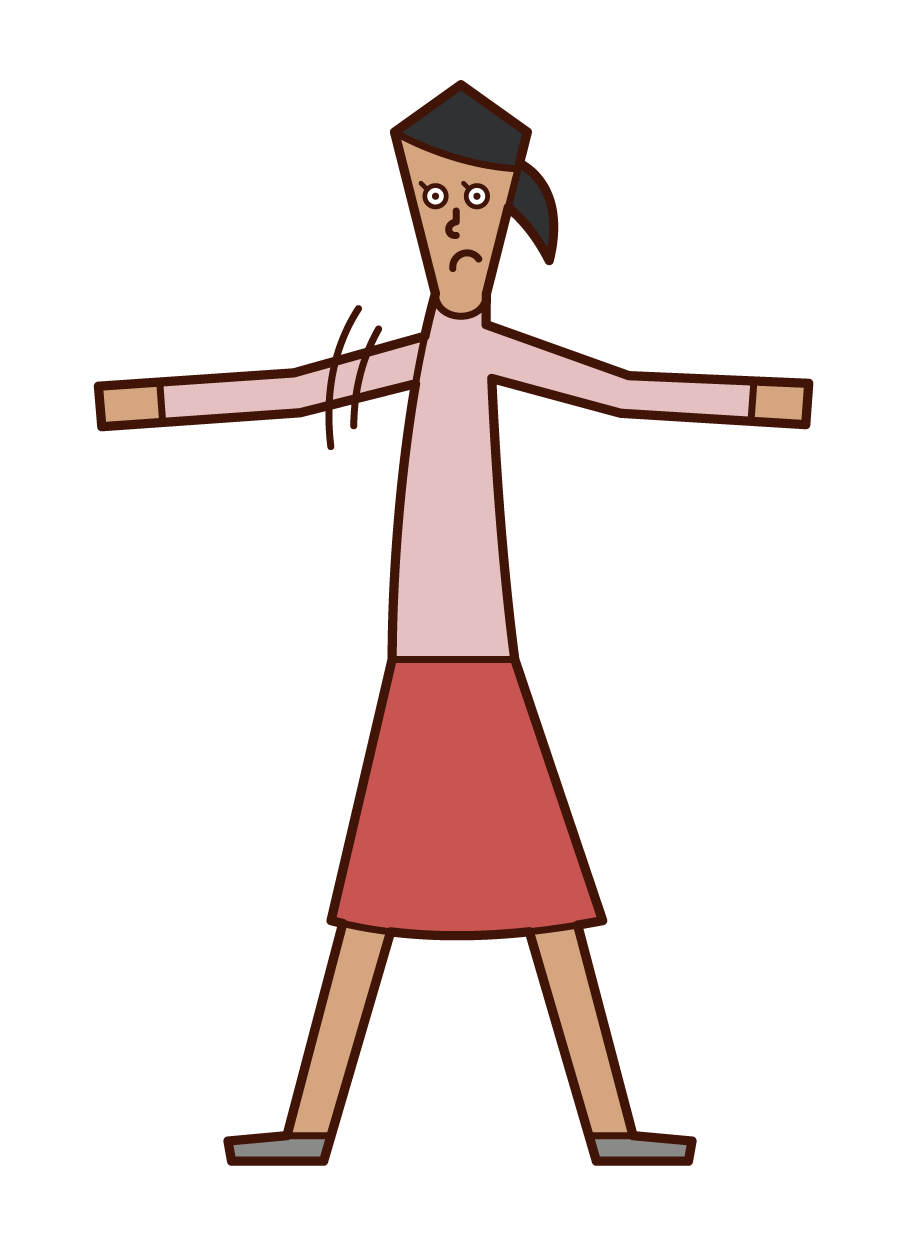 Illustration of a person (woman) who is in a way