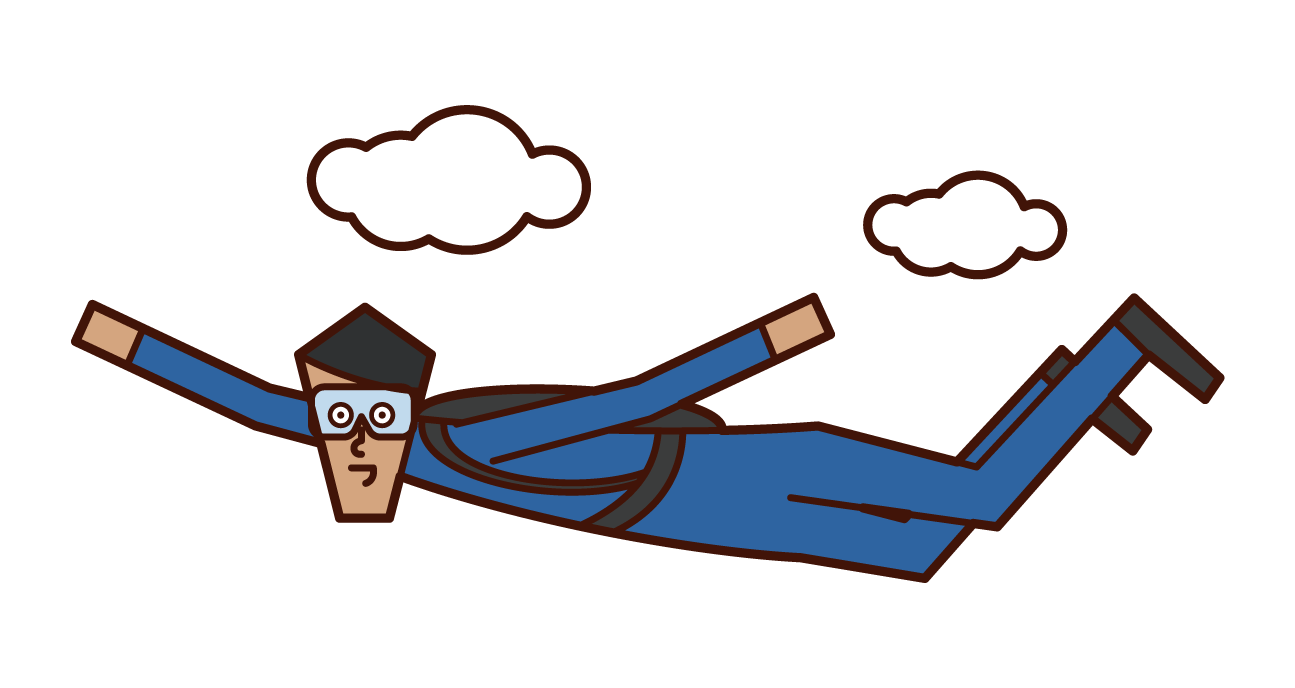 Illustration of skydiving (man)
