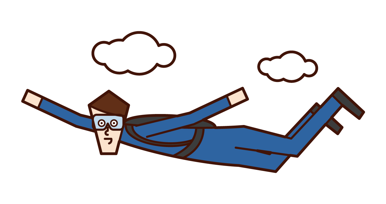 Illustration of skydiving (man)