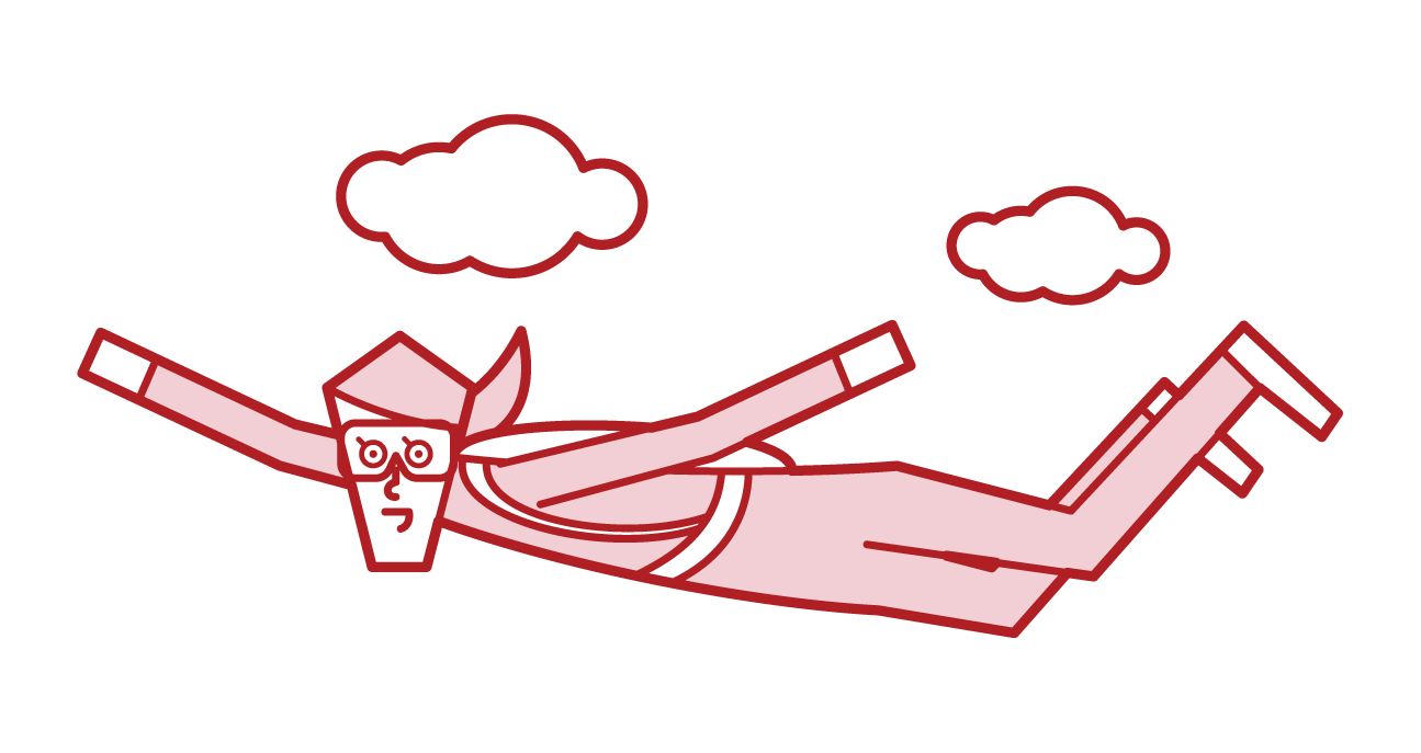 Illustration of skydiving (woman)