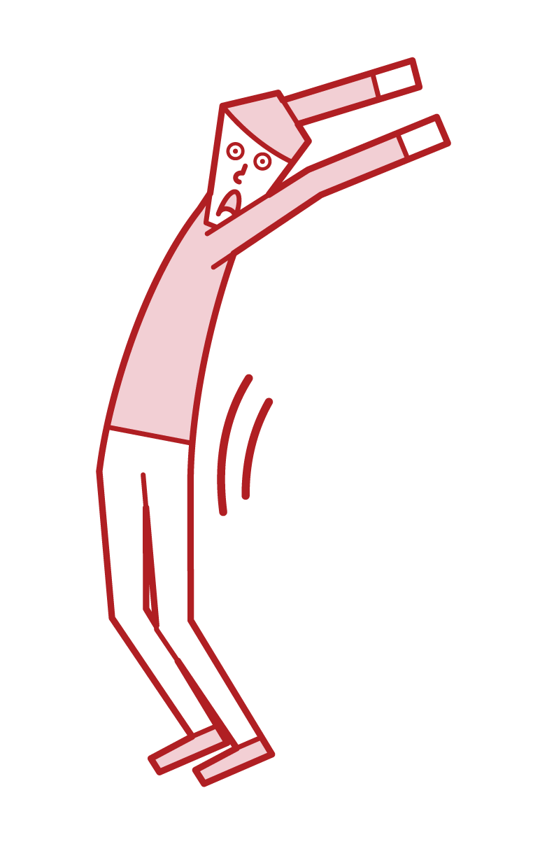 Illustration of a person (boy) who avoids 呰匒卶