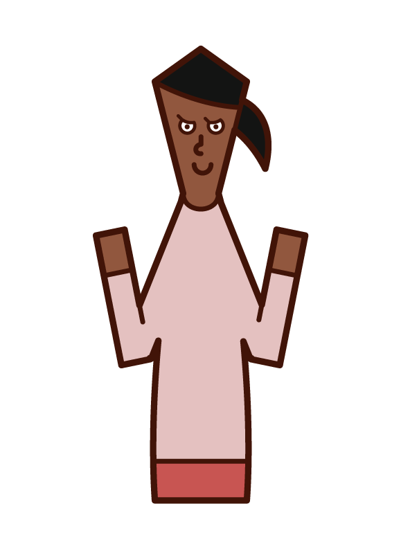 Illustration of motivated and motivated (woman)