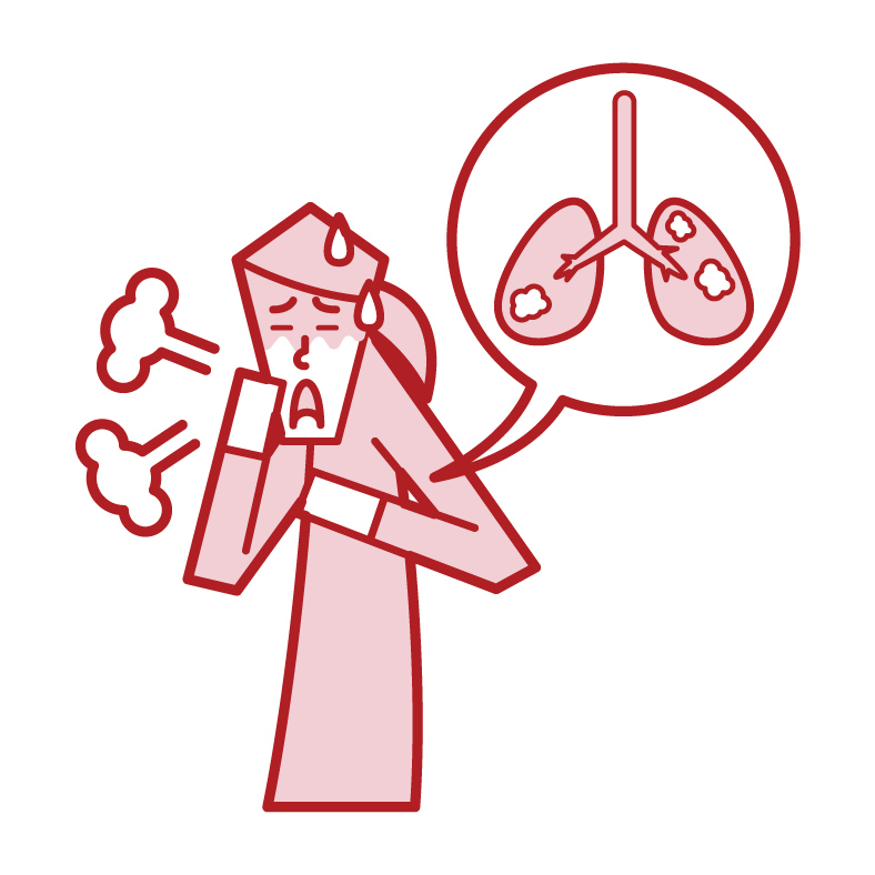 肺がん 肺の病気 女性 のイラスト フリーイラスト素材 Kukukeke ククケケ