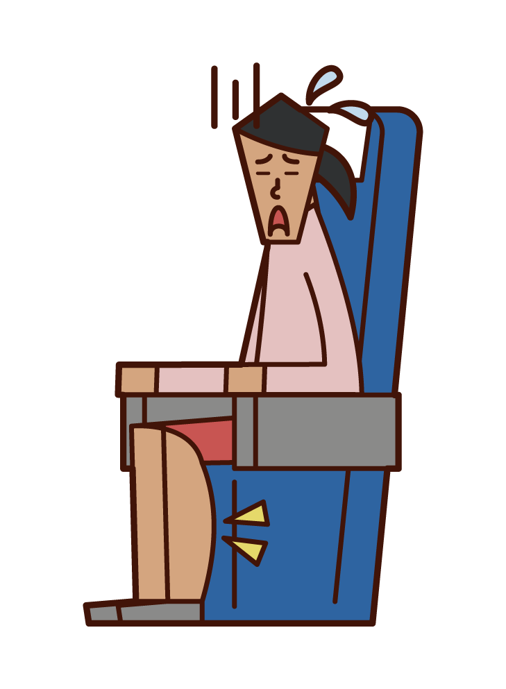 Illustration of Pulmonary Thromboembolism and Economy Class Syndrome (woman)