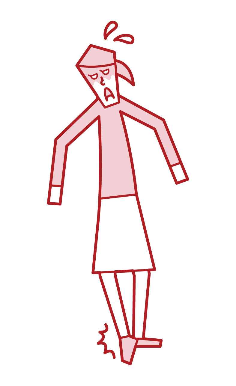Illustration of sprain (woman)