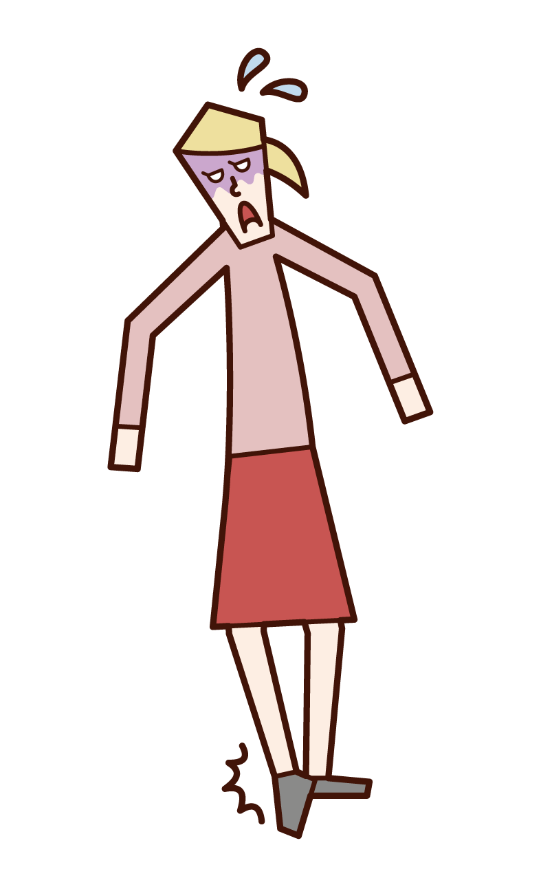 Illustration of sprain (woman)