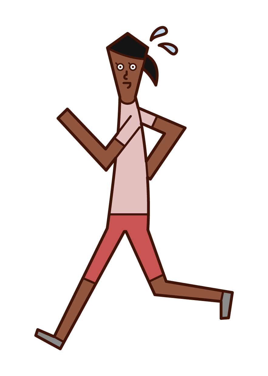 Illustration of running marathon (woman)