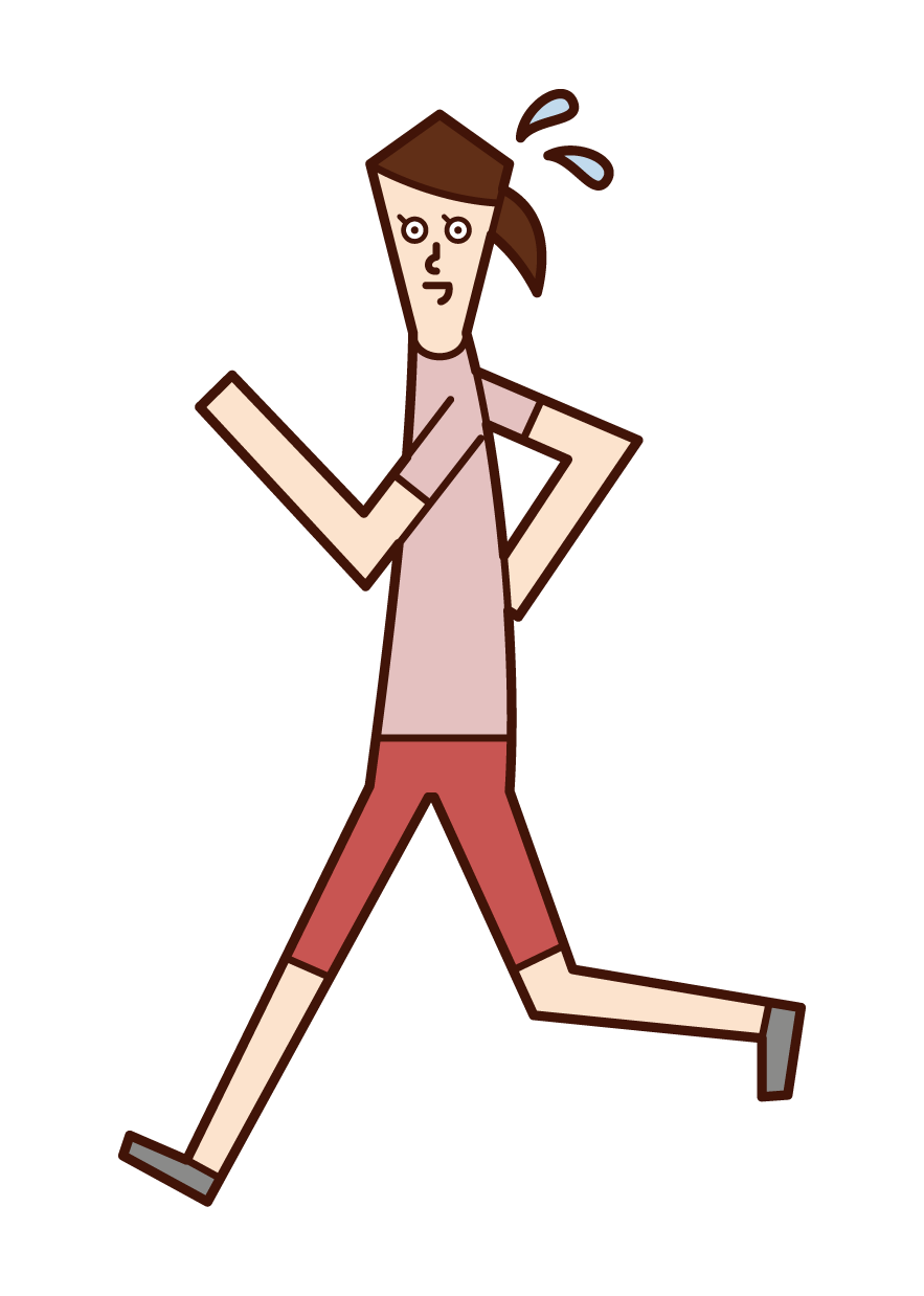 Illustration of running marathon (woman)