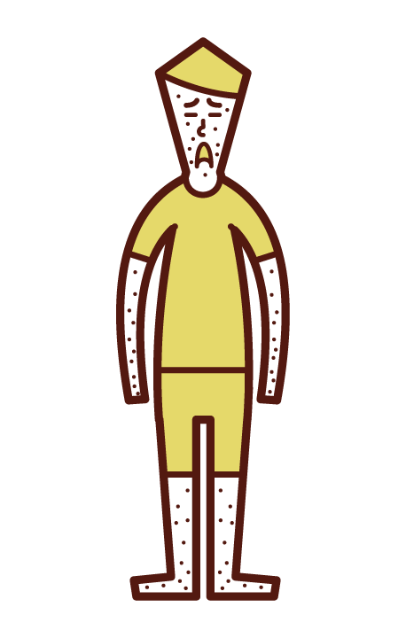 Illustration of rubella, measles, measles, eczema (boy)
