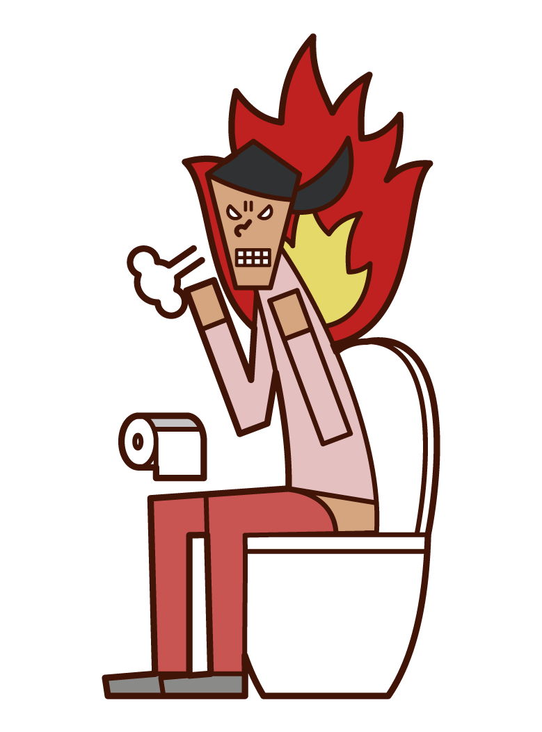 Illustration of a woman in the toilet