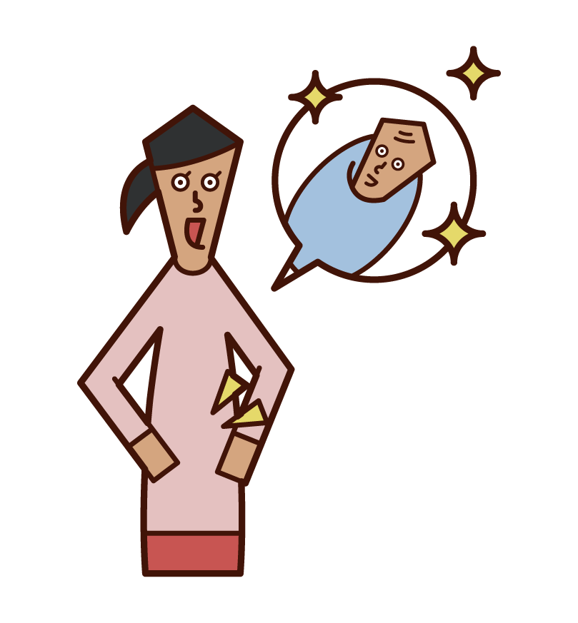 Illustration of a person (woman) with successful fertility treatment