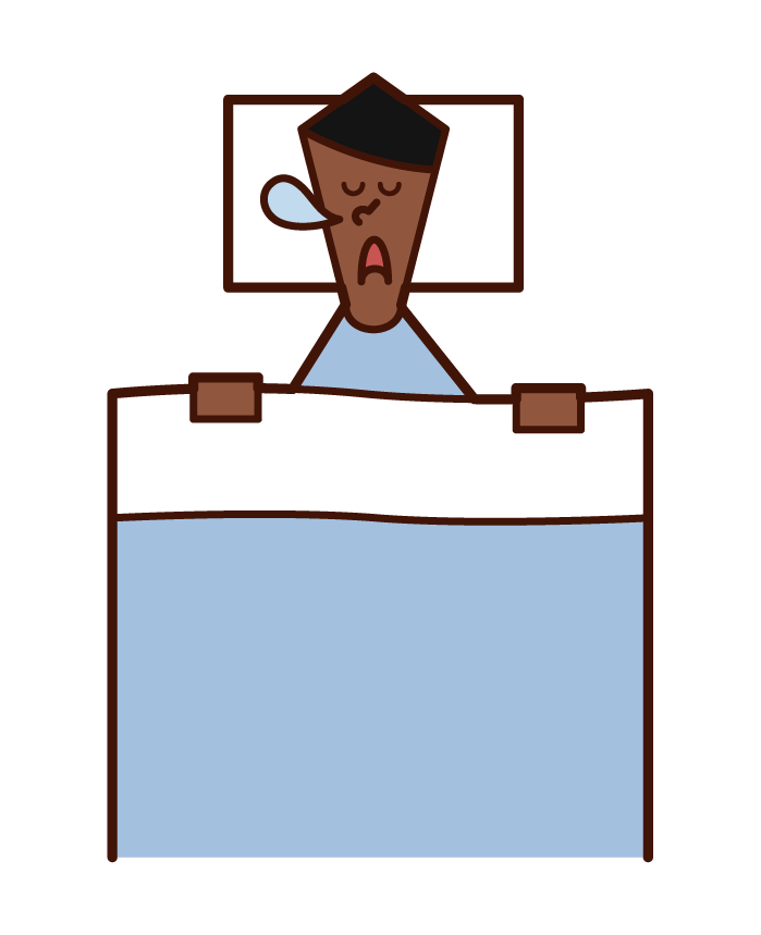 Illustration of sleeping person sleeping (man)