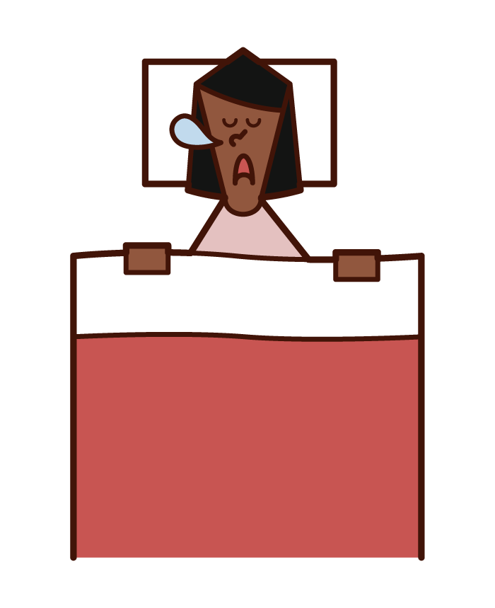 Illustration of sleeping person and sleep (woman)