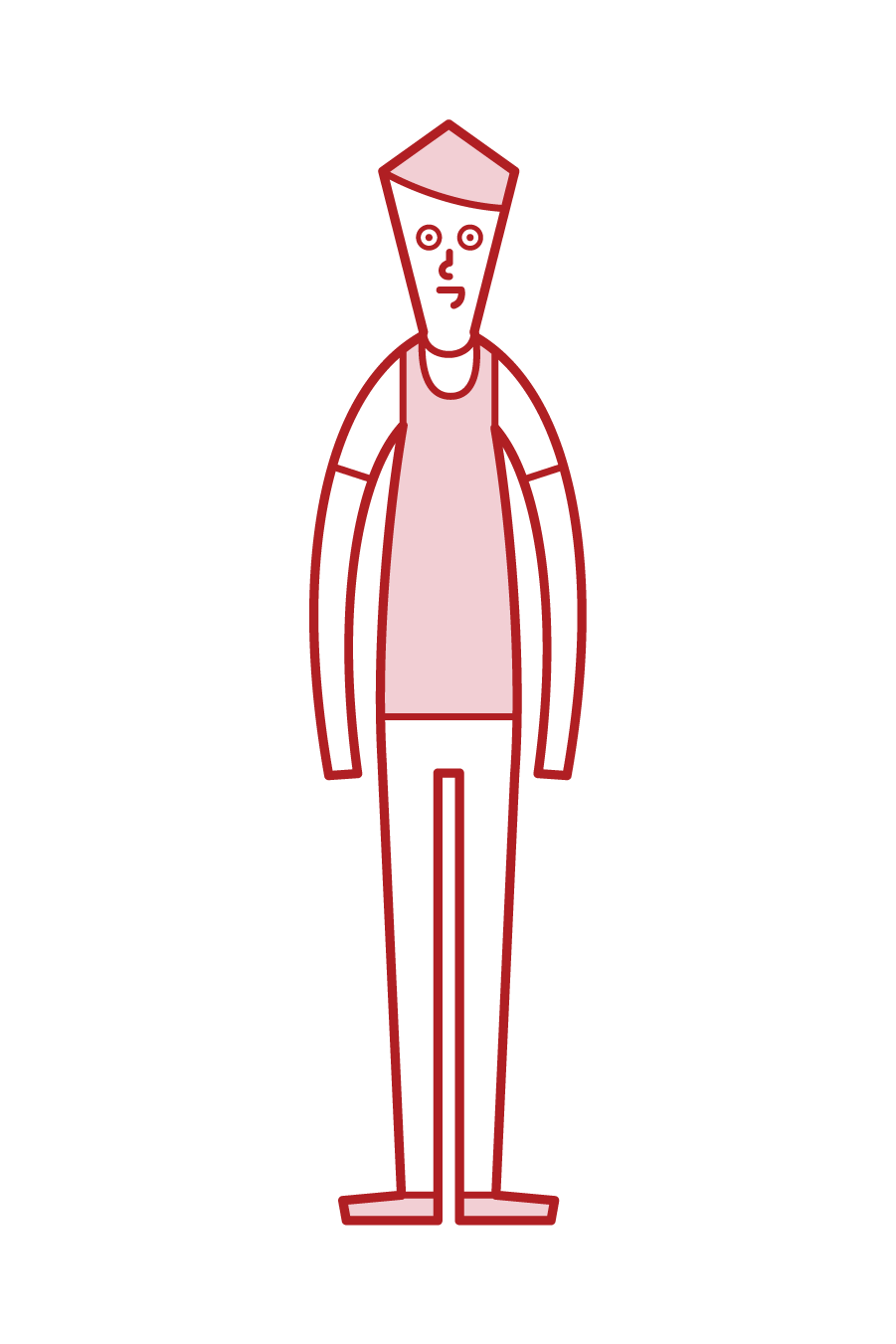 Illustration of a man wearing bibs