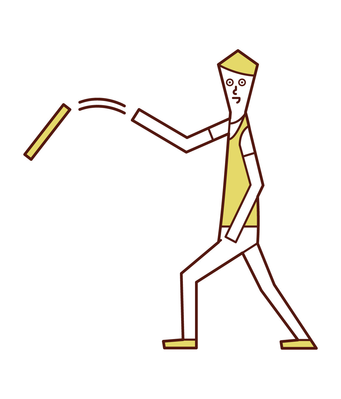 Illustration of a man throwing a rod