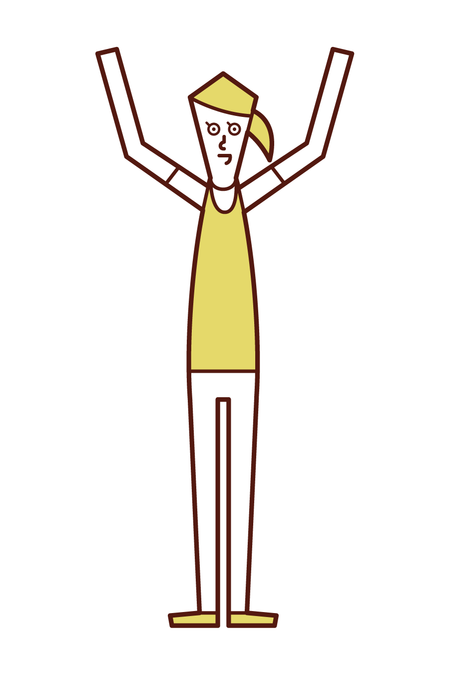 Illustration of a woman who is happy to win a match