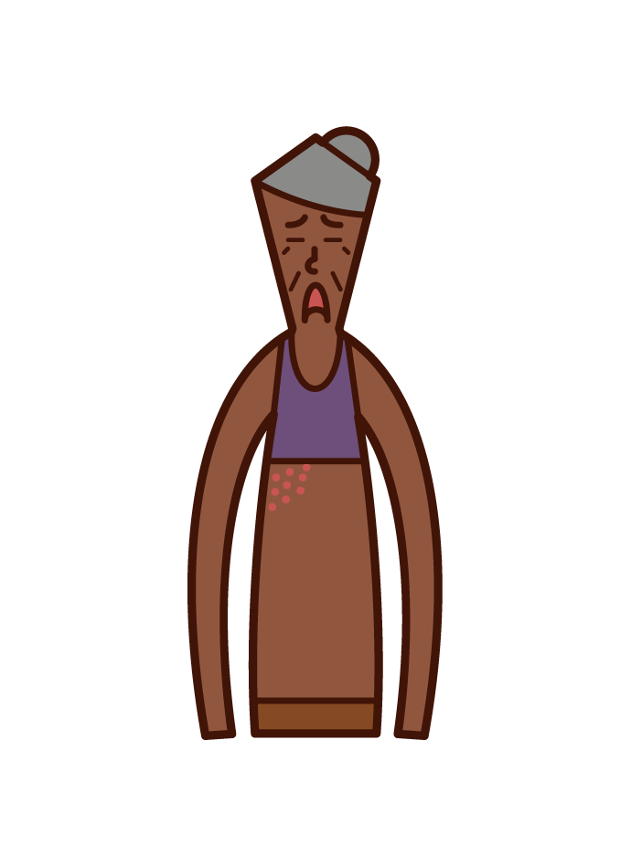 Illustration of shingles (grandmother)