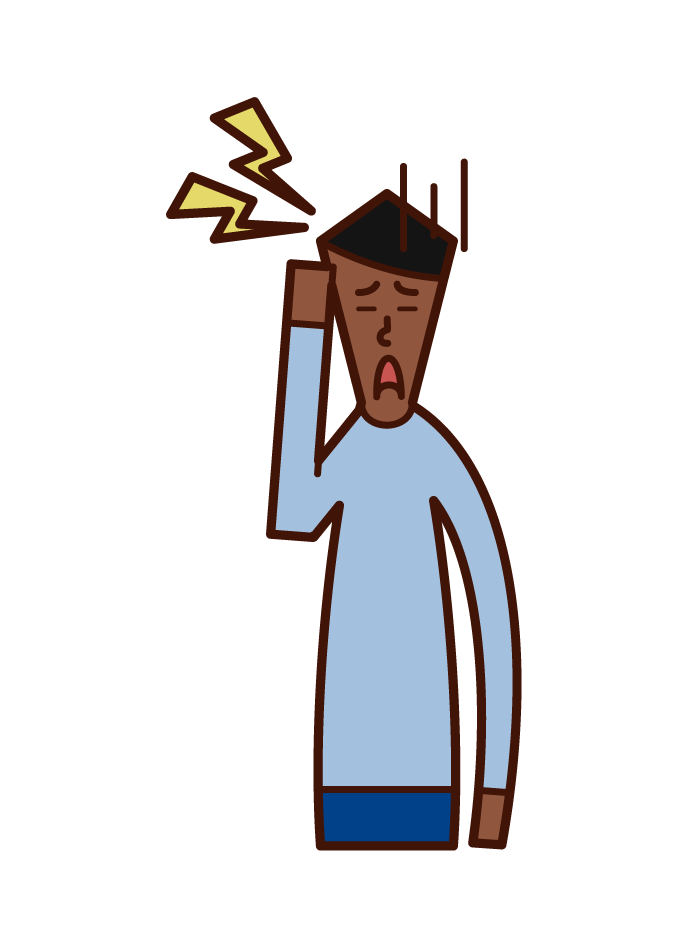 Illustration of migraine (man)