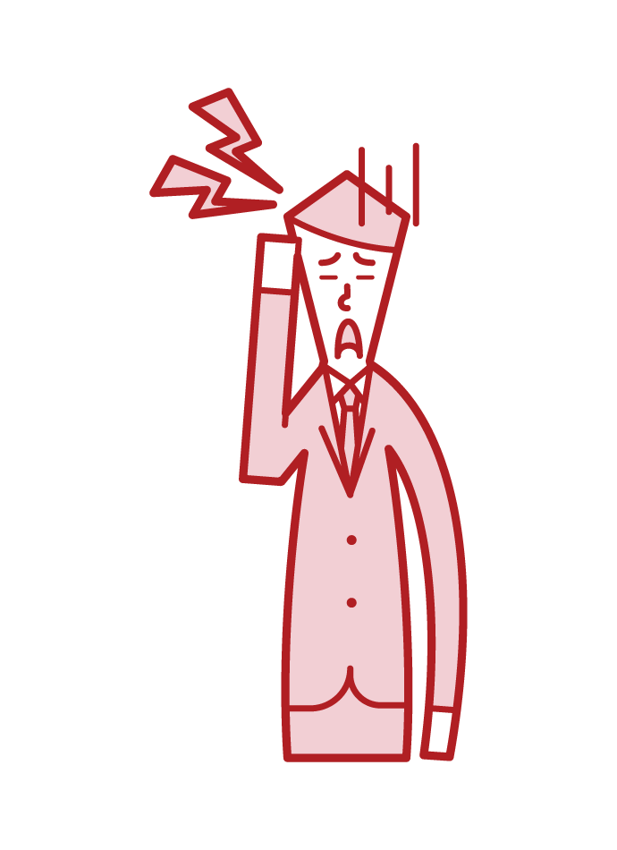 Illustration of migraine (man)