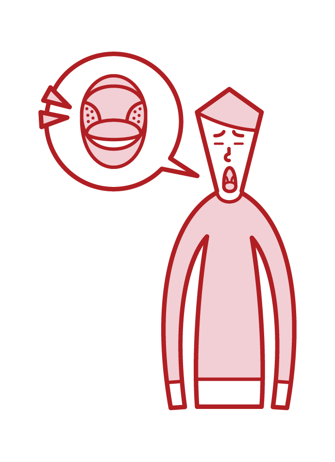 扁桃體周圍膿腫（男性）的插圖