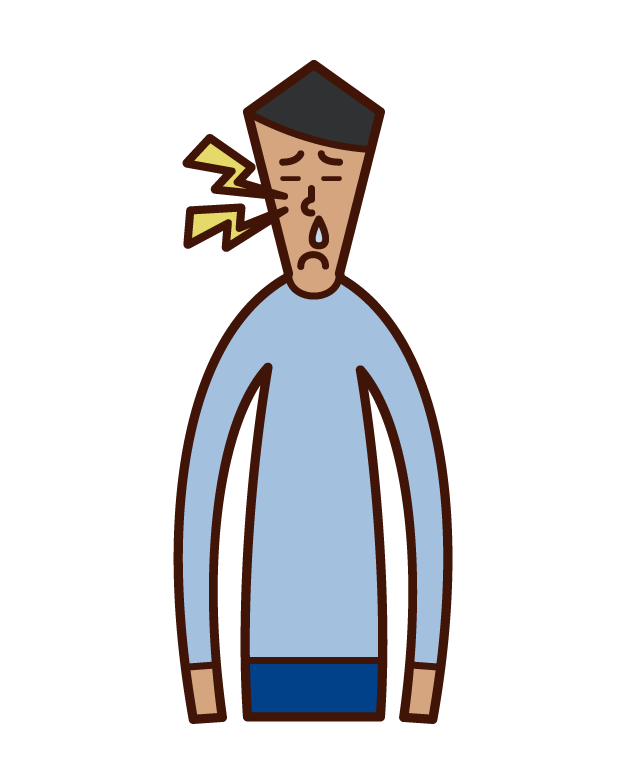 Illustration of chronic sinusitis and purulent disease (man)