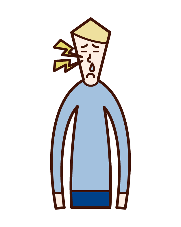 Illustration of chronic sinusitis and purulent disease (man)