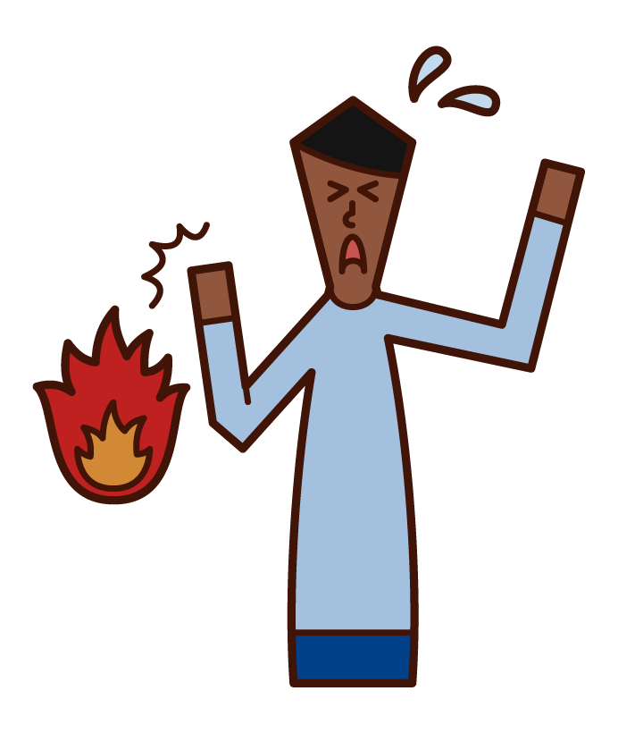 Illustration of burn (man)