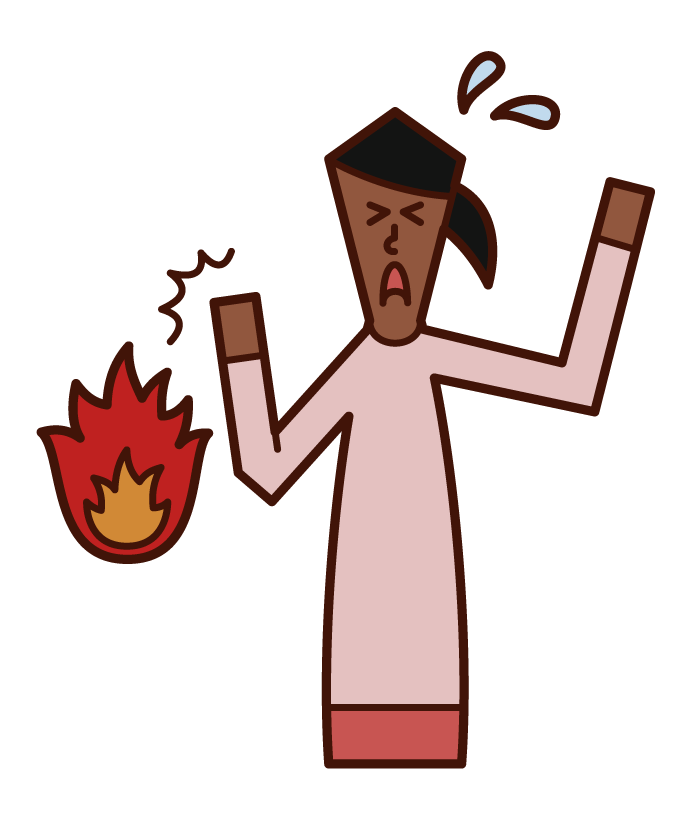 Illustration of burn (woman)
