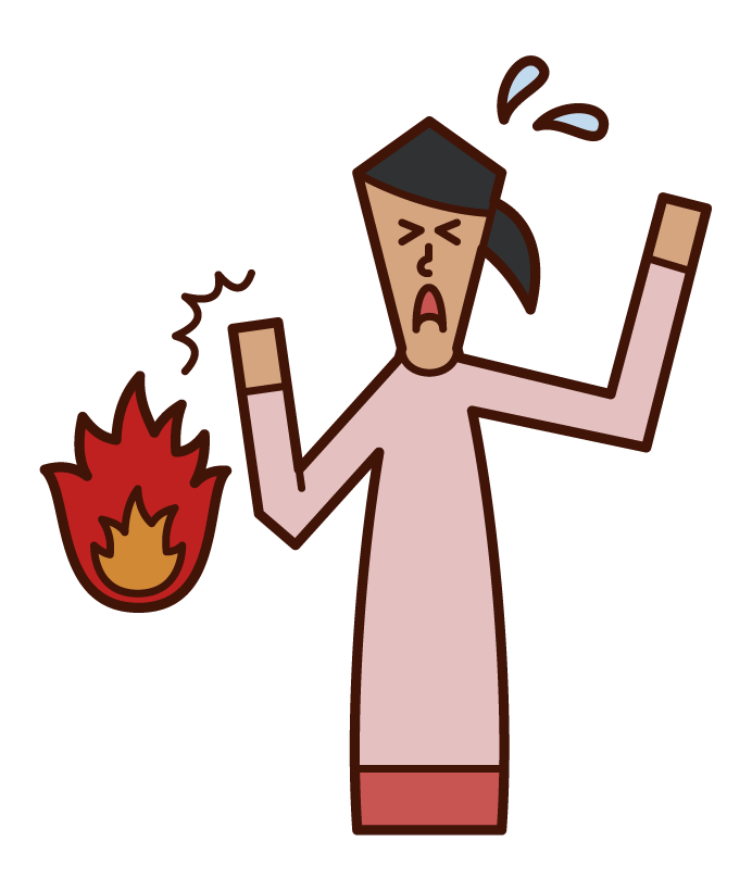Illustration of burn (woman)