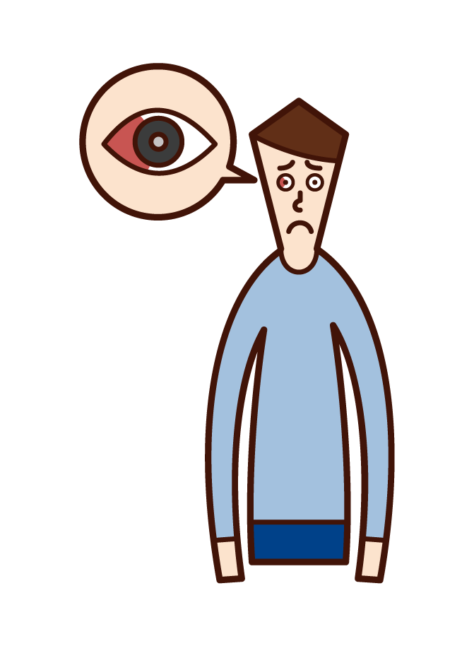 Illustration of keratitis, conjunctivitis, eye hypersediosis (grandmother)