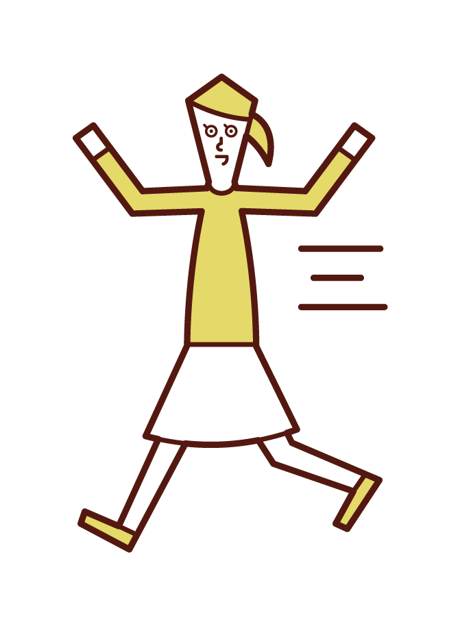 Illustration of a child (girl) running around