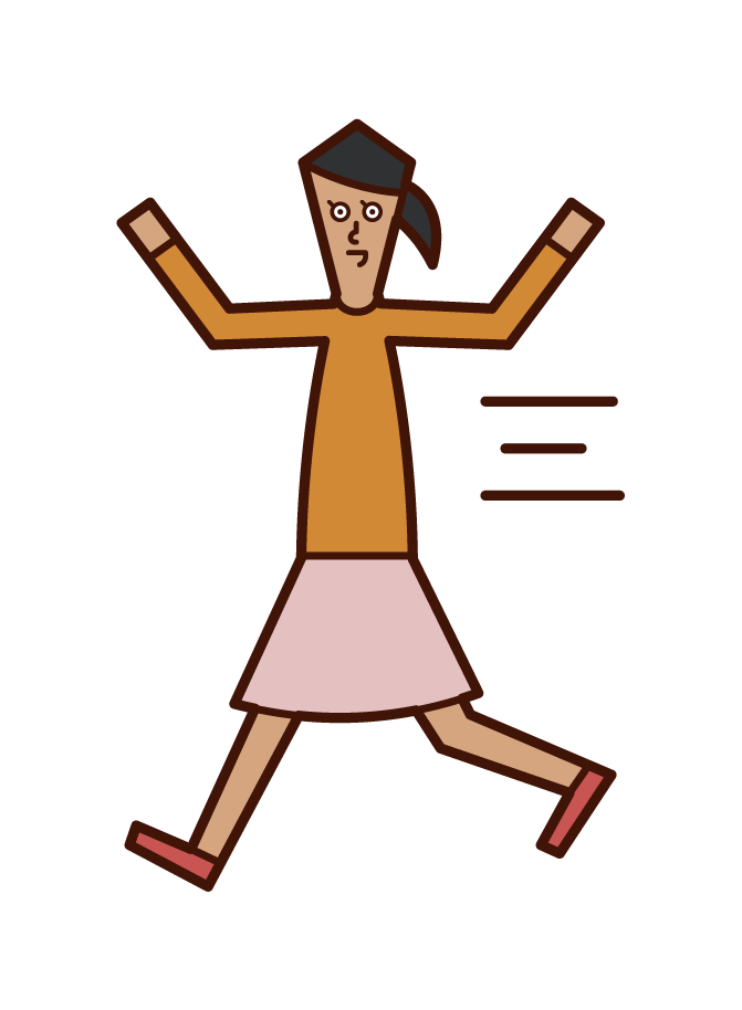 Illustration of a child (girl) running around