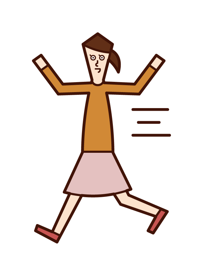 Illustration of a child (girl) running around