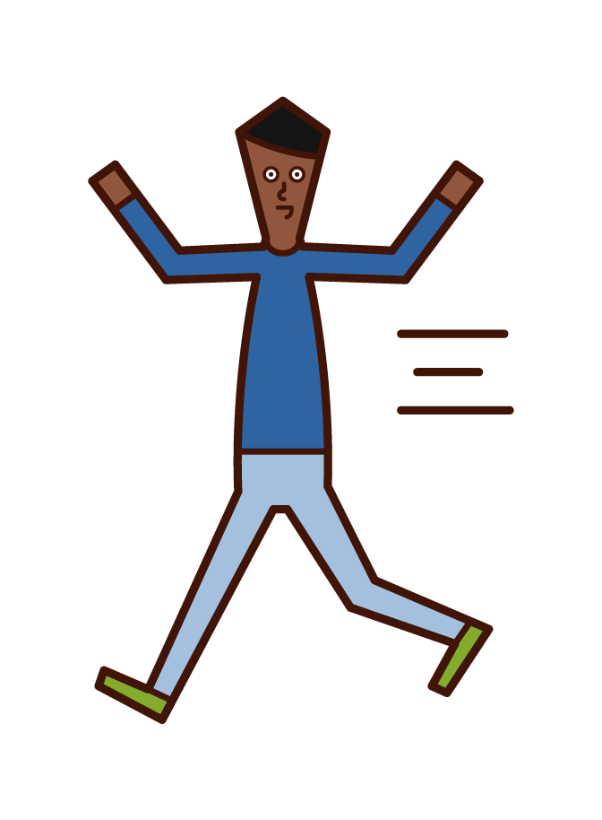 Illustration of a child (boy) running around
