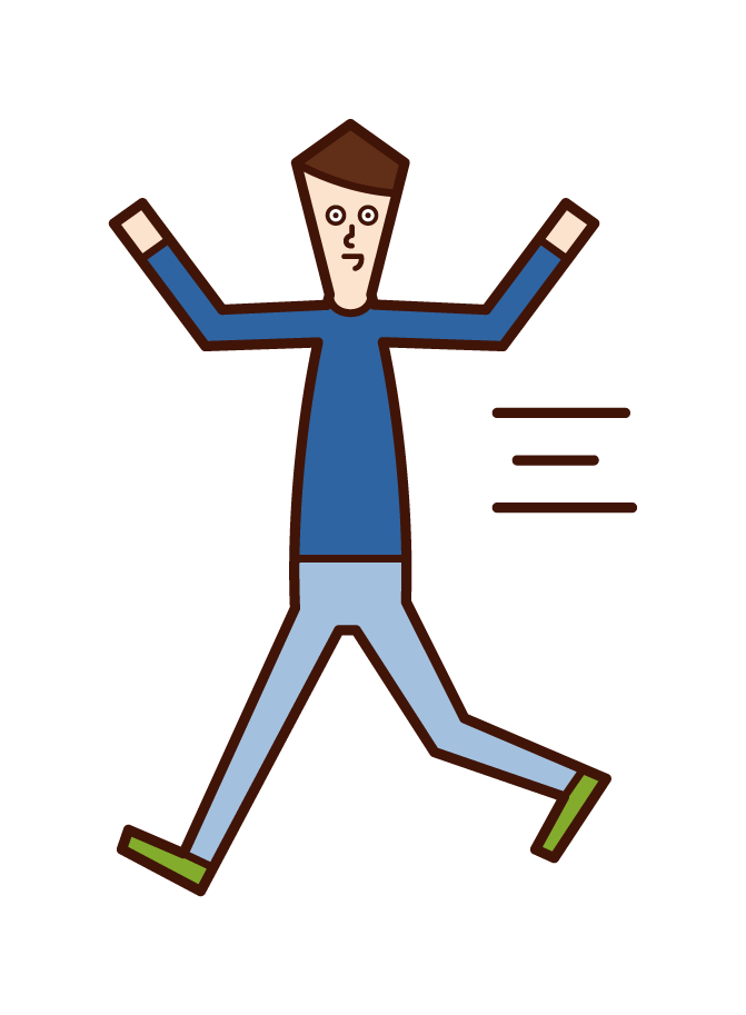 Illustration of a child (boy) running around