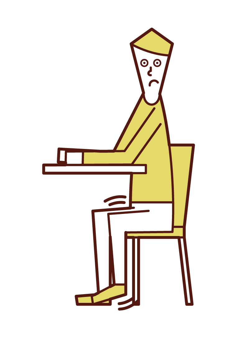 Illustration of a person who calmly sings his feet, a poor yusuri (man)