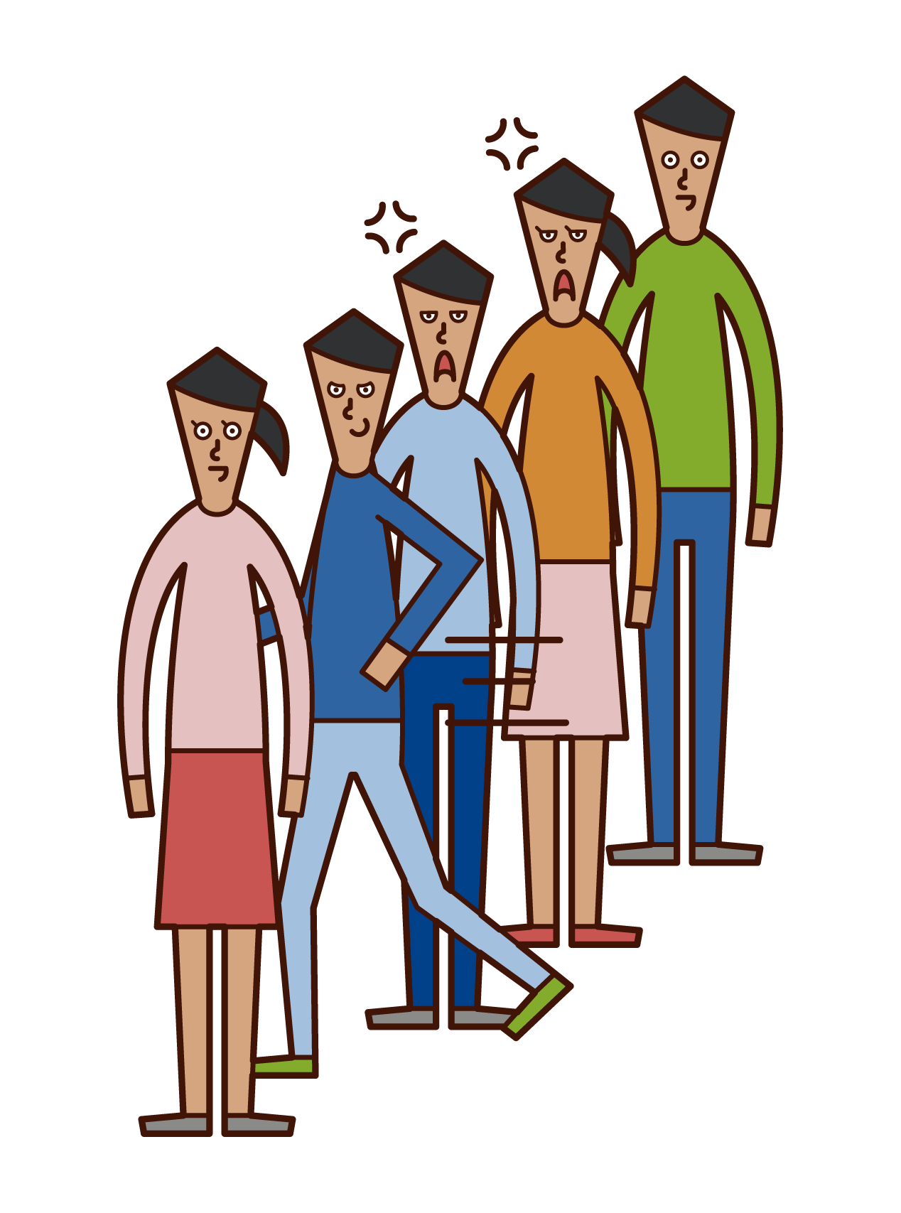 Illustration of a person (man) who pulls out the order