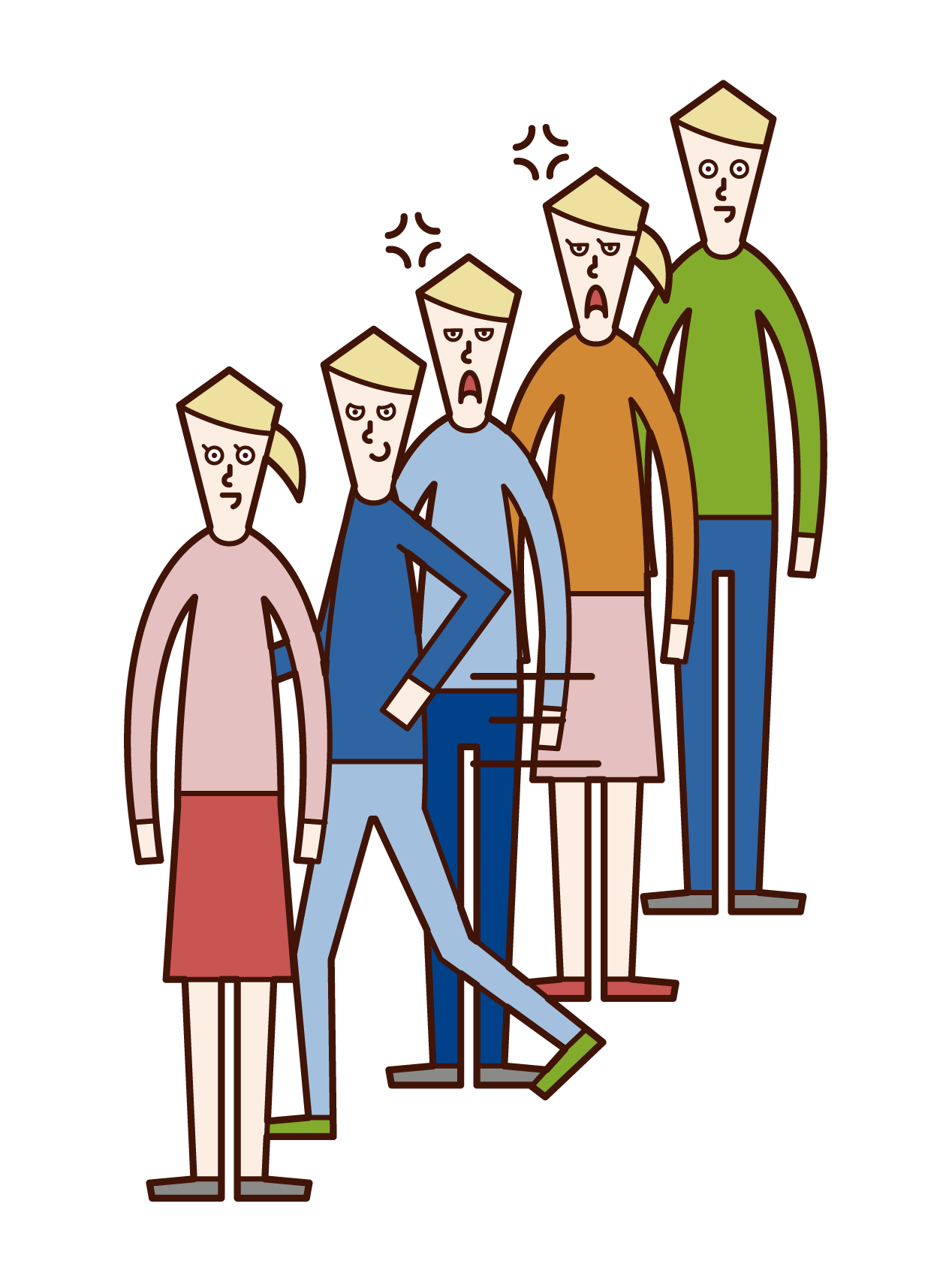 Illustration of a person (man) who pulls out the order