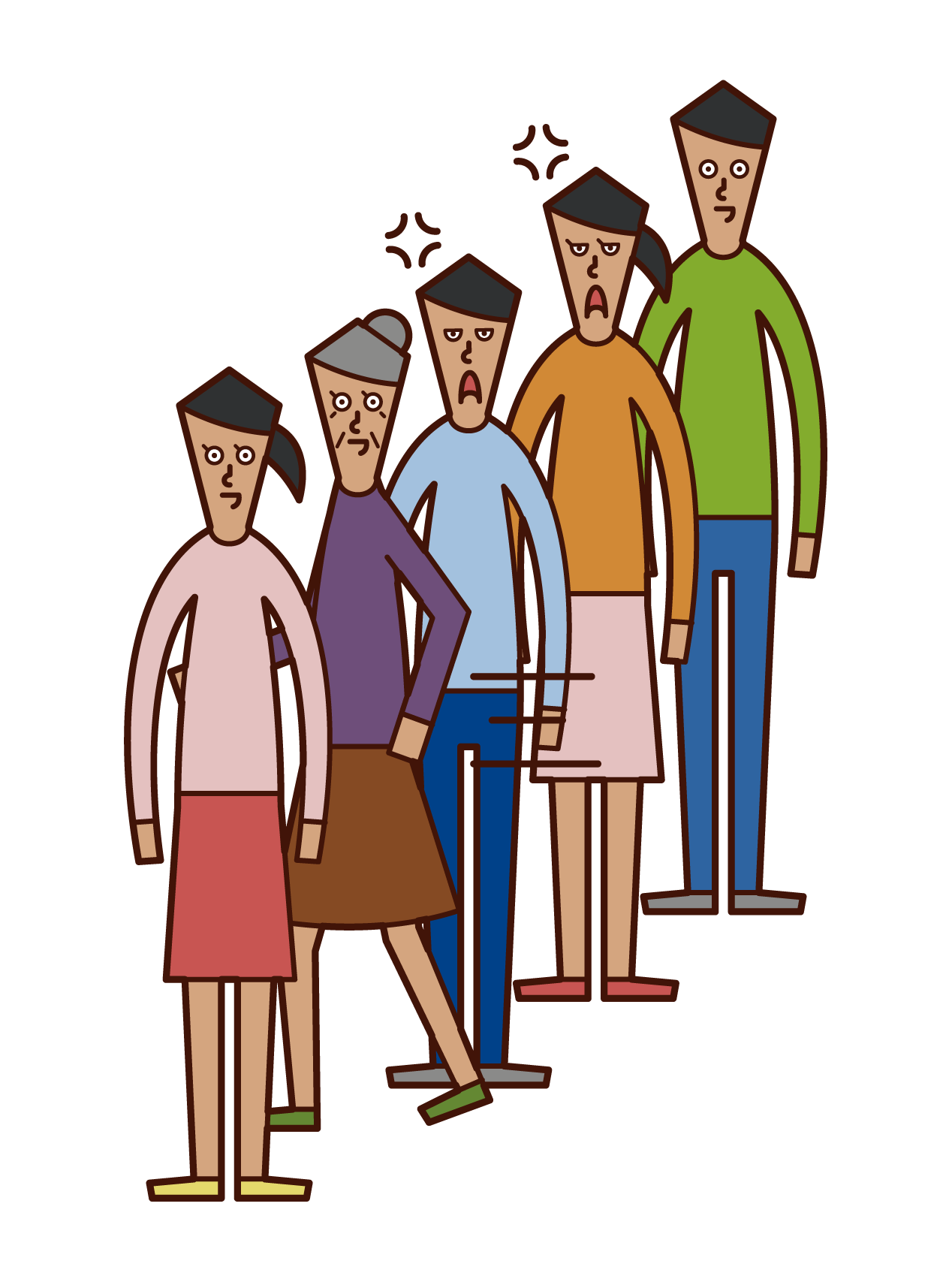 Illustration of a person (grandmother) who pulls out the order