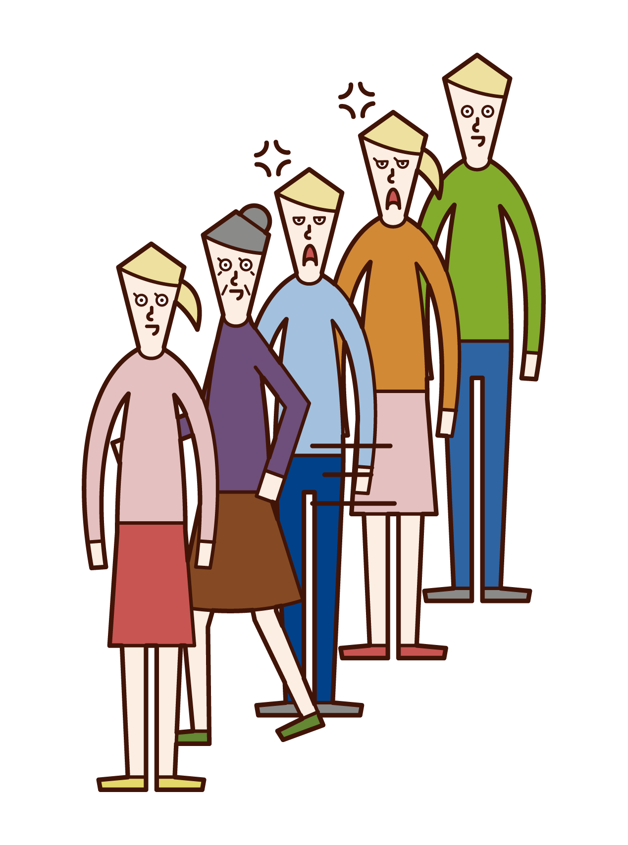 Illustration of a person (grandmother) who pulls out the order