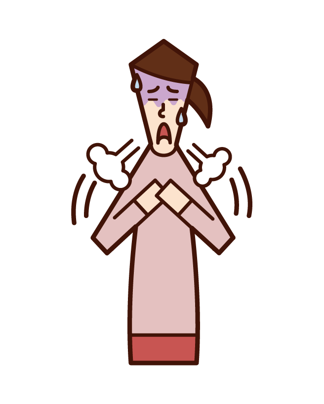 Illustration of hyperperspirat disease (woman)