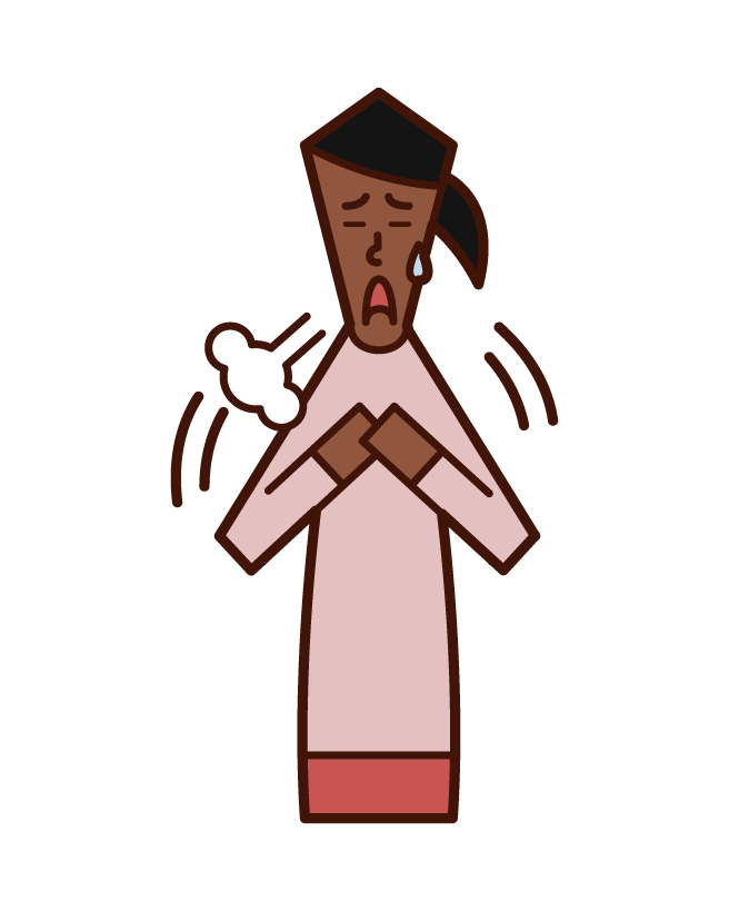 Illustration of a person who feels safe and relieved (woman)