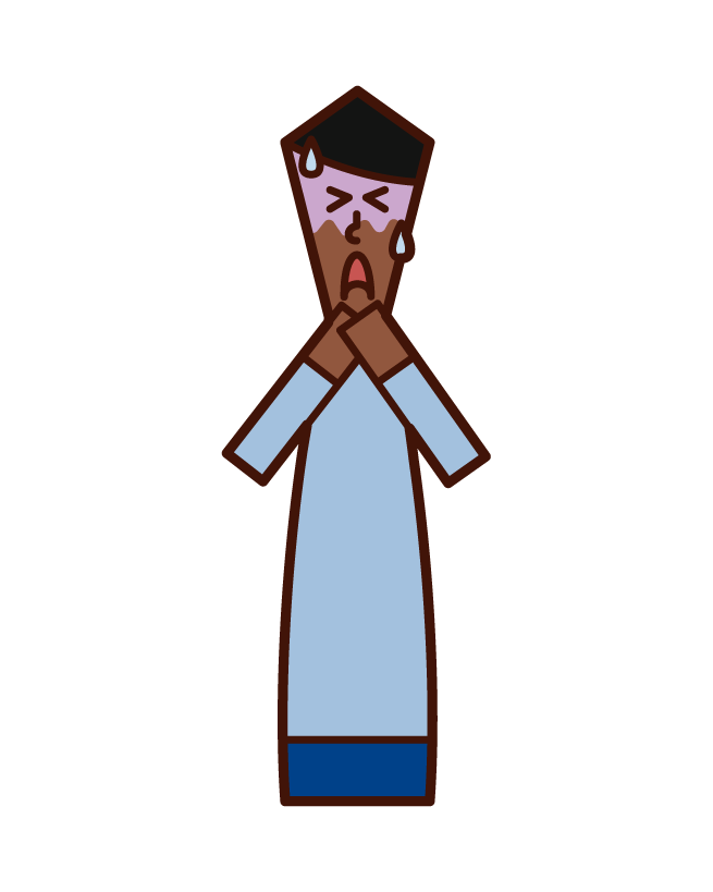 Illustration of a suffocating person (man)